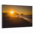 Oaxaca Wall Art – Serene Sunset Beach Scene with Playful Dogs