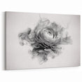 Ethereal Smoke Rose Wall Art - Elegant Floral Rose Canvas Print Decor