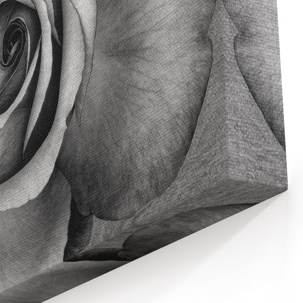 Monochrome Rose Wall Art - Elegant Floral Rose Canvas Print for Timeless Decor