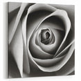 Monochrome Rose Close-Up Wall Art - Elegant Floral Rose Canvas Print Decor