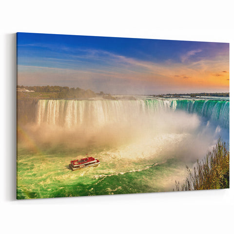 Niagara Falls with Rainbow – Stunning Ontario Waterfall Landscape Art