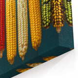 Oaxaca Wall Art – Vibrant Corn Varieties in a Traditional Mexican Display