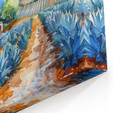 Oaxaca Wall Art – Tranquil Agave Fields and Mountains in Watercolor Art