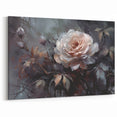Mystical White Rose Wall Art - Elegant Floral Canvas Print for Home Decor