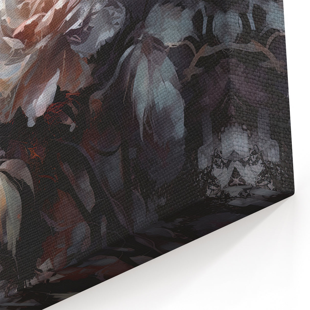 Mystical White Rose Wall Art - Elegant Floral Canvas Print for Home Decor