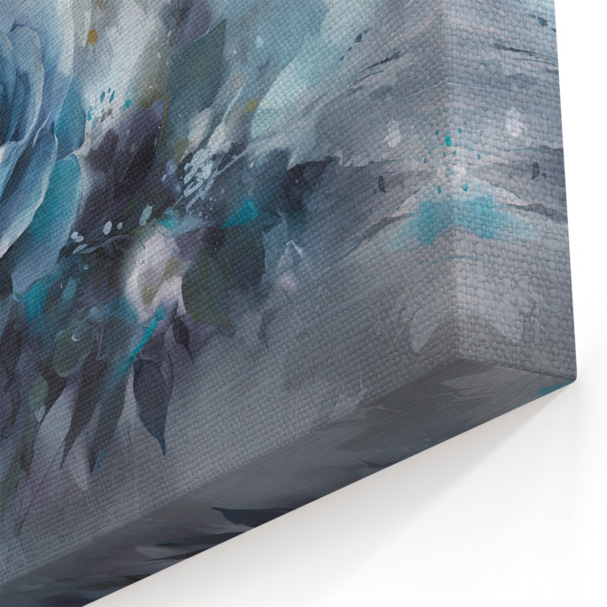 Vibrant Blue Rose Wall Art - Dynamic Floral Canvas Print for Modern Decor