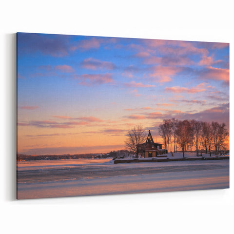 Peaceful Ontario Sunset – Serene Winter Landscape Photography Print