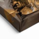 Luxurious Pink Rose Wall Art - Elegant Floral Canvas Print with Gold Accents