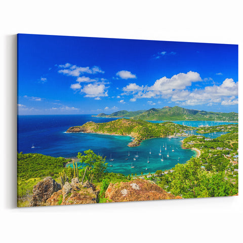 Antigua Island Art - Caribbean Coastal View Wall Print for Tropical Decor