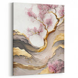 Elegant Sakura Blossom Art – Japanese Cherry Blossom Tree Gold Decor