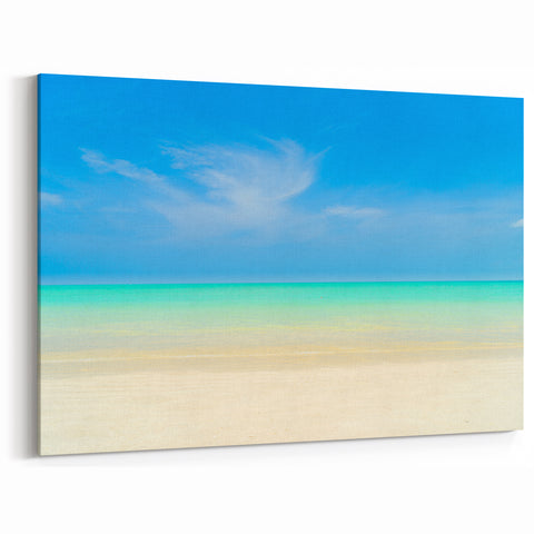 Antigua Beach Canvas - Scenic Caribbean Tranquil Waters Coastal Art