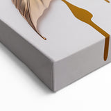 Gold and Pink Rose Wall Art - Luxurious Floral Canvas Print for Elegant Decor