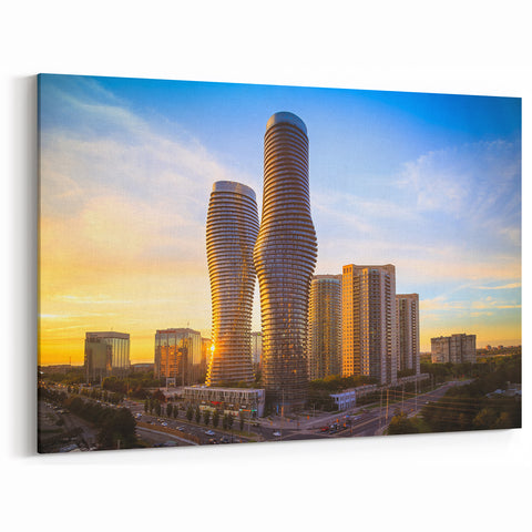 Sunset Over Absolute Towers – Modern Ontario Architecture Wall Art