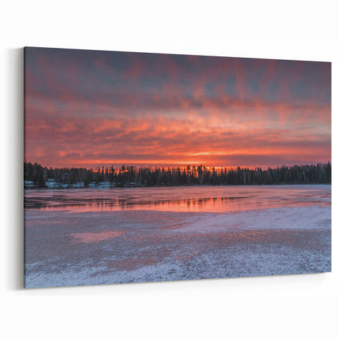 Frozen Lake Sunset – Stunning Winter Ontario Landscape Wall Art