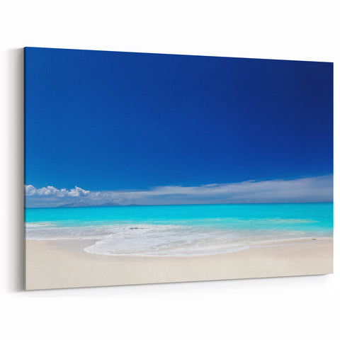 Antigua Beach Canvas - Serene Caribbean Waters & Blue Sky Coastal Art