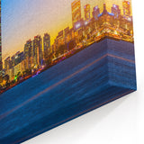 Seoul Skyline Canvas – Sunset Over Iconic 63 Building Wall Art