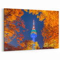 Seoul Scenic Posters – Namsan Tower with Autumn Foliage Wall Art