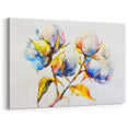 Vibrant Cotton Blossom Art - Modern Botanical Watercolor Print