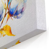 Vibrant Cotton Blossom Art - Modern Botanical Watercolor Print