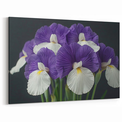 Tropical Flower Art – Elegant Botanical Wall Decor with Purple and White Floral