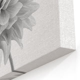 Elegant Black and White Dahlia Wall Art | Botanical Floral Canvas Print
