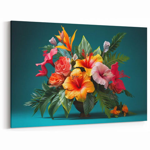 Exotic Tropical Floral Arrangement Art - Botanical Wall Decor Print