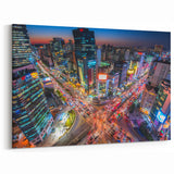 Seoul Skyline Canvas – Vibrant City Lights at Night Wall Art