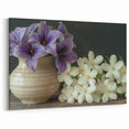 Rustic Purple and White Floral Art - Elegant Botanical Wall Decor