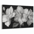 Black and White Floral Art - Elegant Monochrome Botanical Wall Decor