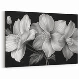 Black and White Floral Art - Elegant Monochrome Botanical Wall Decor