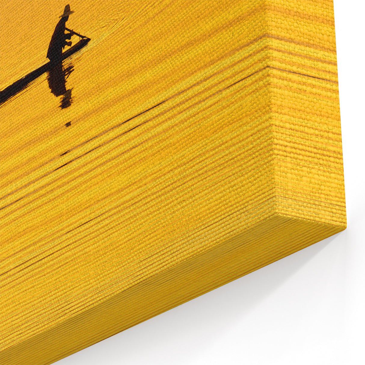 Golden Sunset Canoe – Laos Landscape Prints for Serene Home Decor