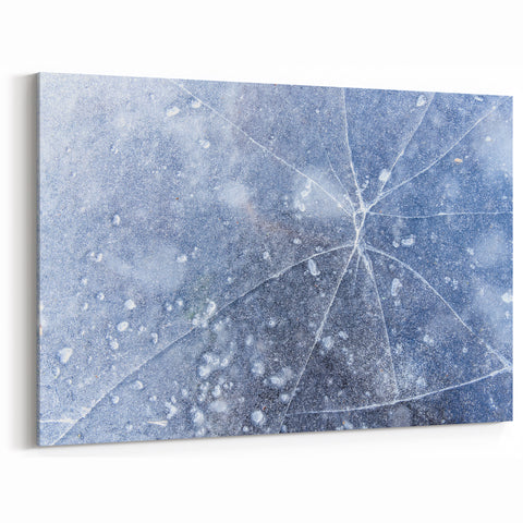 Frozen Landscape Decor: Cracked Ice Frost Art for Winter Wall Display
