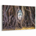 Laos Art Photography – Buddha Head in Tree Roots, Spiritual Wall Art