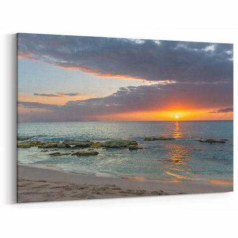 Antigua Coastal Prints - Stunning Caribbean Sunset Over Serene Waters