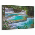 Laos Wall Art – Serene Waterfall and Lush Greenery in Nature Prints