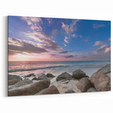 Antigua Island Artwork - Serene Rocky Shore at Dusk Coastal Wall Art