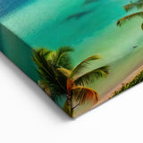 Antigua Island Artwork – Caribbean Scenic Bay and Coastal Village Print
