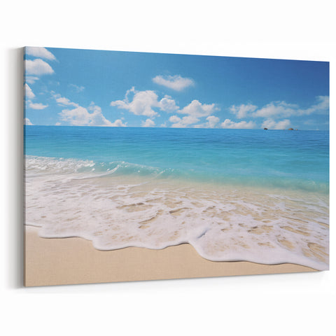 Antigua Beach Canvas – Serene Caribbean Seascape Coastal Wall Art