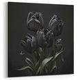 Black Tulip Art – Dramatic Dark Floral Wall Decor for Modern Homes