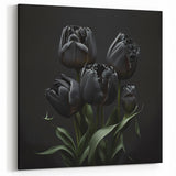 Black Tulip Art – Dramatic Dark Floral Wall Decor for Modern Homes
