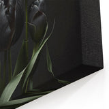 Black Tulip Art – Dramatic Dark Floral Wall Decor for Modern Homes