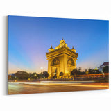Patuxai Architecture Print – Laos Victory Gate at Dusk, Laos Landmark Art
