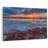 Frozen Waters at Sunset - Prince Edward Island Winter Canvas Art