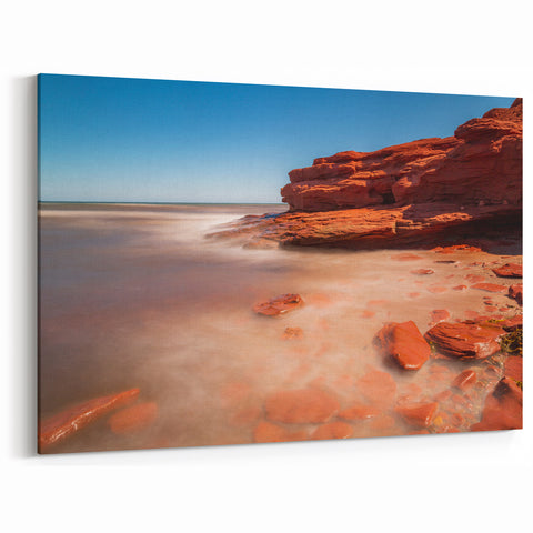 Calm Waters on Red Rock Shore - Prince Edward Island Coastal Canvas