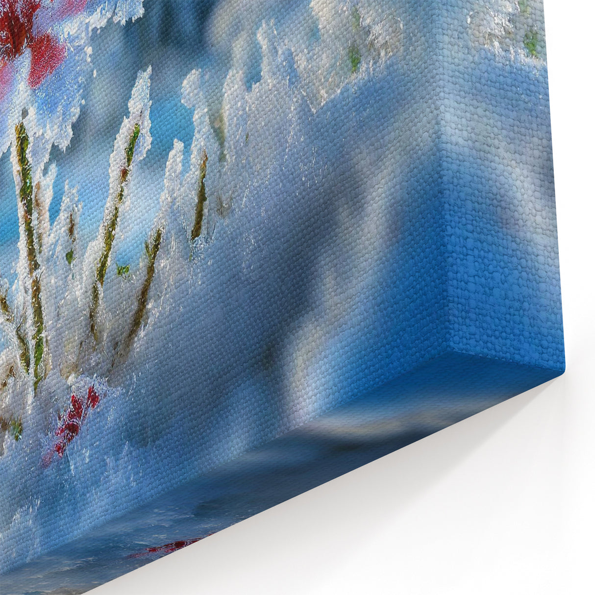 Frost-Covered Winter Flower in Snow | Nature Close-Up Wall Art