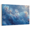 Dreamy Flowers in Blue Water | Nature-Inspired Close-Up Wall Art Decor