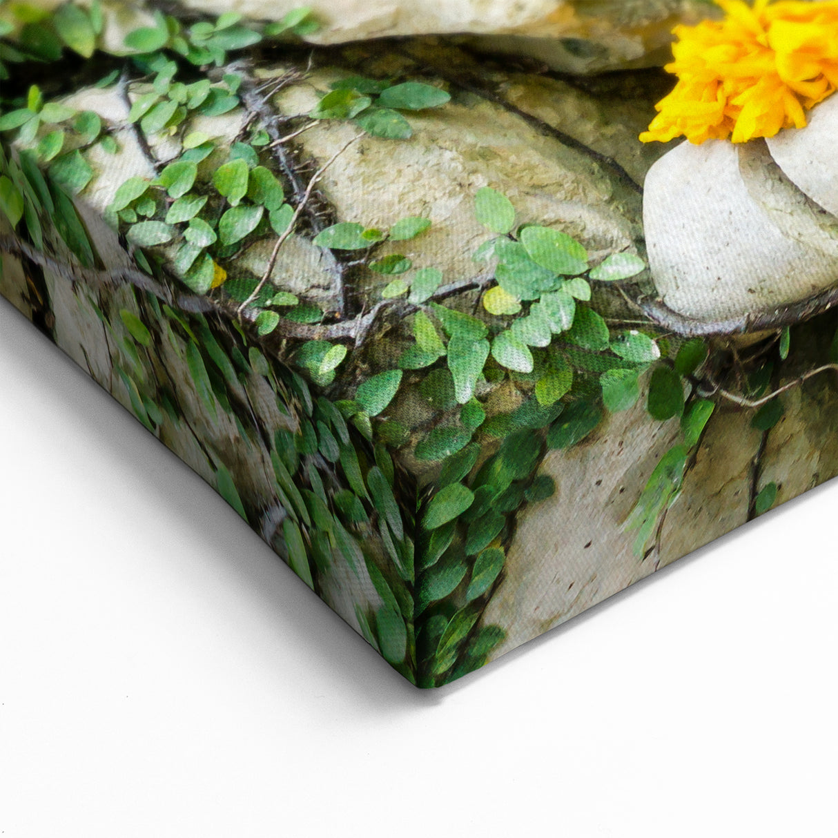 Quintana Roo Wall Art – Stone Cross Canvas with Vibrant Foliage Design