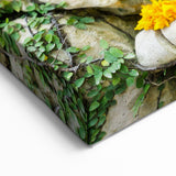 Quintana Roo Wall Art – Stone Cross Canvas with Vibrant Foliage Design
