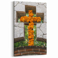 Quintana Roo Wall Art – Floral Cross Canvas in Vibrant Mexican Design