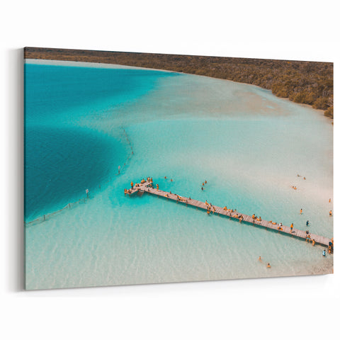 Quintana Roo Wall Art – Lagoon Pier Canvas with Scenic Mexico View